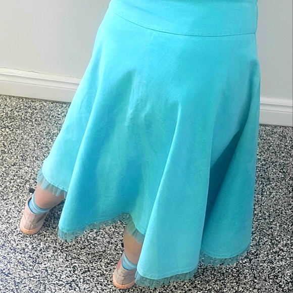 Aqua circle skirt vintage style 50's - Picture 3 of 16